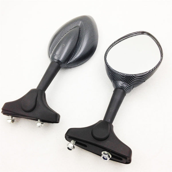 HTT Raindrop Shape Carbon Mirror For Kawasaki Ninja 500 Zx6R Zx7R Zx9R Zx 10R 12R 14R 636 Ducati Monster