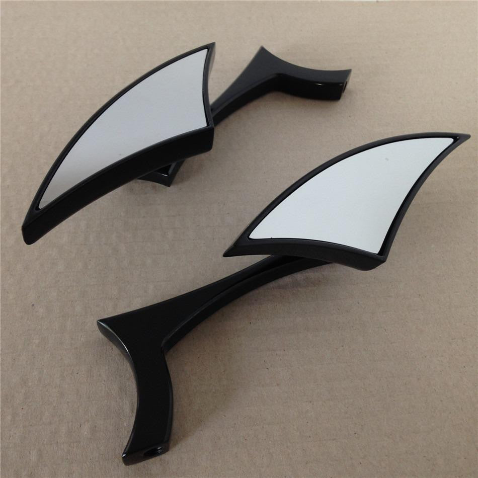 Black Spear Blade Mini Mirrors For Harley Davidson Sportster Dyna Softail