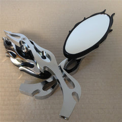 Chrome Flame Teardrop Mirrors For Harley Davidson & Big Dog Chopper – 8mm Thread