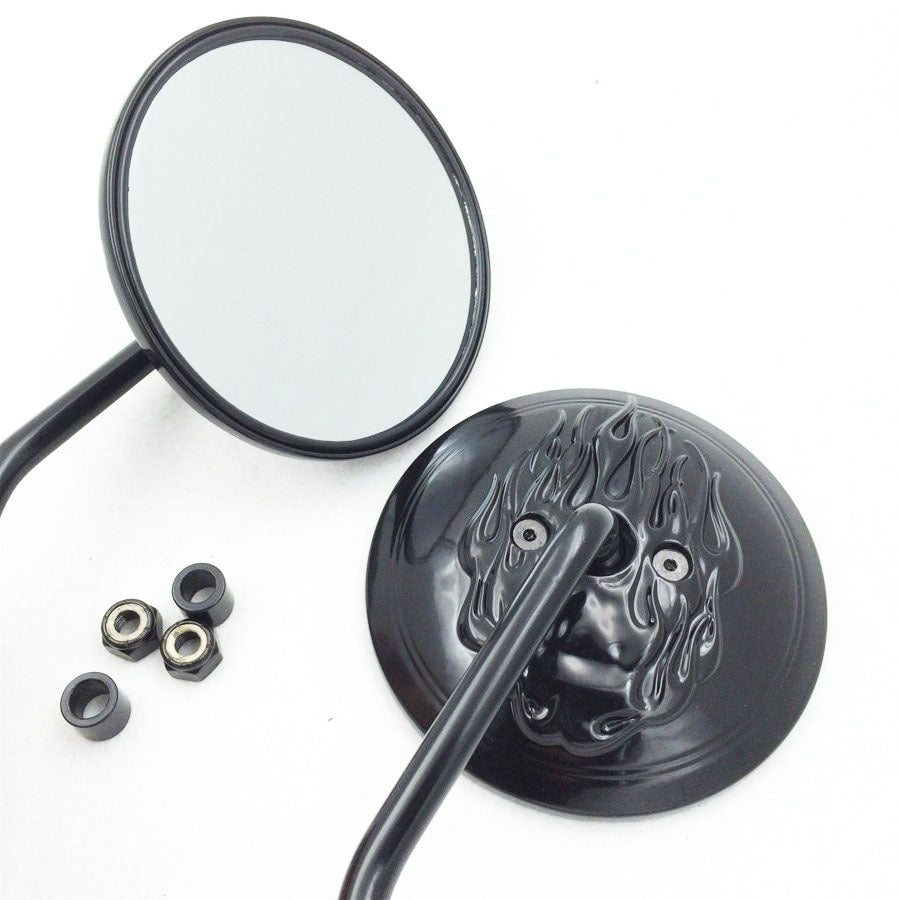 Side Mirrors For Harley Softail Dyna Sportster Touring Black Round Rear View