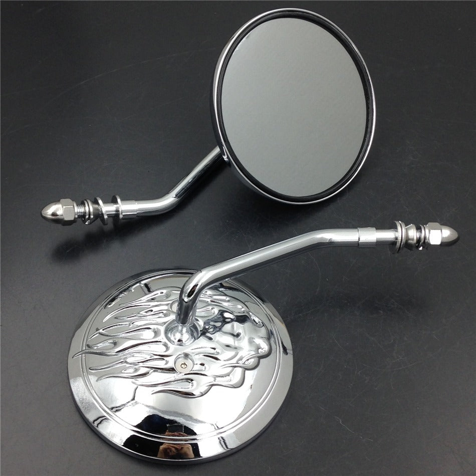 Side Mirrors For Harley Softail Dyna Sportster Touring Chrome Round RearView