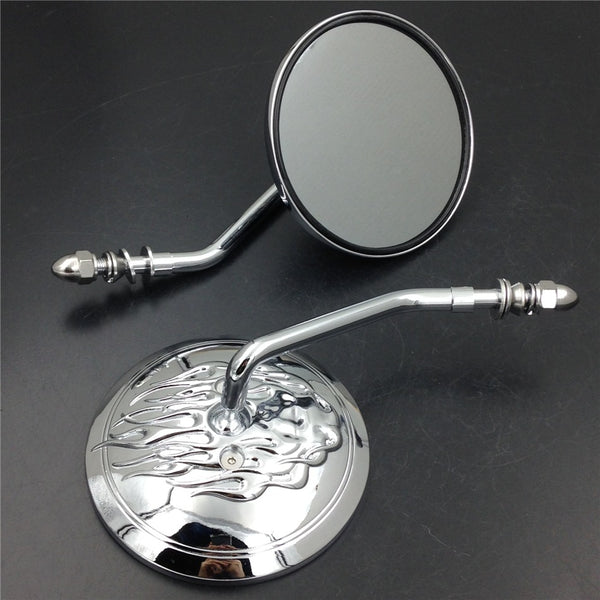 Side Mirrors For Harley Softail Dyna Sportster Touring Chrome Round RearView