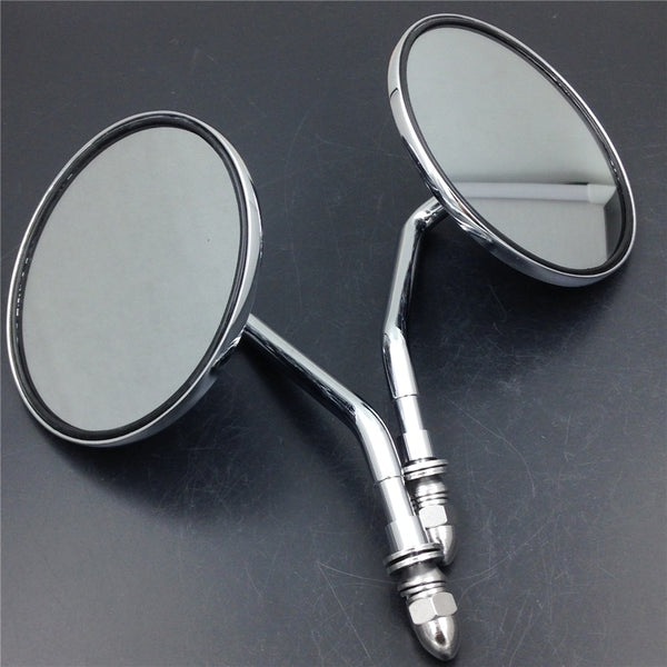 Round Rear Side View Mirrors For Harley Road King EFI FLHRI Cross Bones FLSTSB