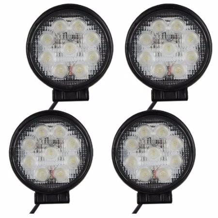 High Quality 4 PCS Round 27W Spot BEAM LED Off Road Work 9 LED Light 12V 24V Universal USE SUV Car Truck Boat