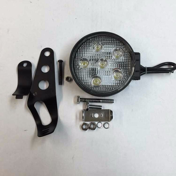 Round 18W Spot LED Off Road Work 6 LED Light Universal Fit Honda, Kawasaki, Suzuki, Yamaha, Triumph, Norton, BSA, Ducati and Harley motorcycles with 34mm-46mm fork tubes