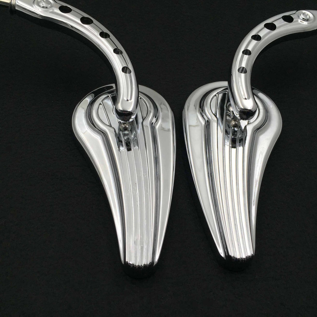 HTT Motorcycle Chrome Raindrop Side Mirrors For 1984 and up Harley Davidson Touring Street Glide Road Glide Special Electra Glide Ultra Classic Ultra Limited