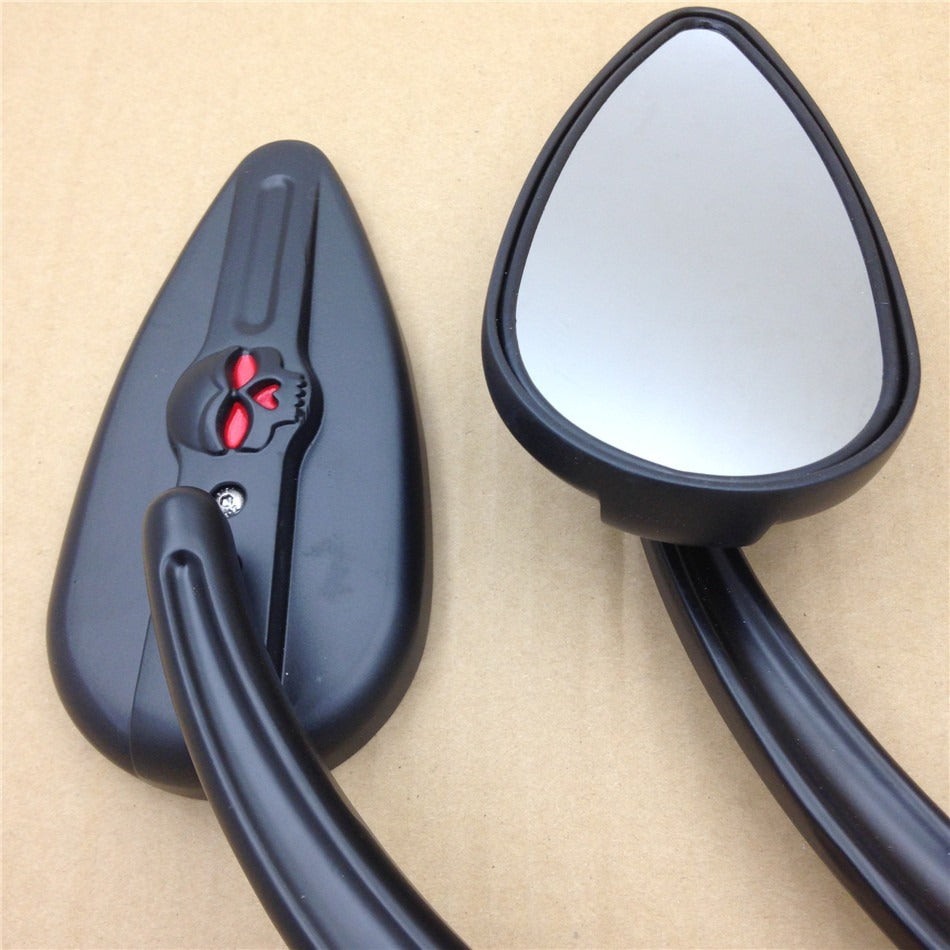 HTTMT Skull Flame Side Mirrors for Harley Davidson 1982-later all