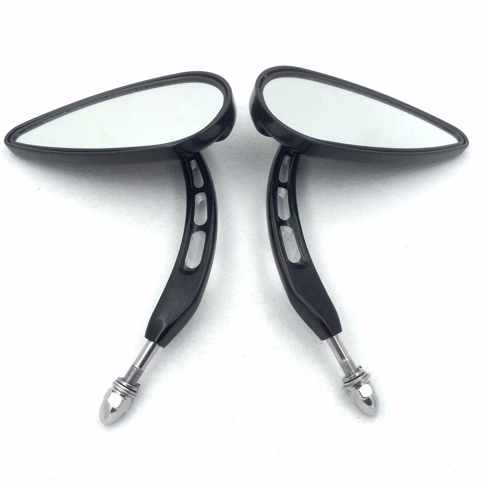 HTT Motorcycle Black Skull Side Mirrors with Hollow-out Stems For 1982 and up Harley bike Super Glide FXE Dyna Super Glide T Sport FXDXT