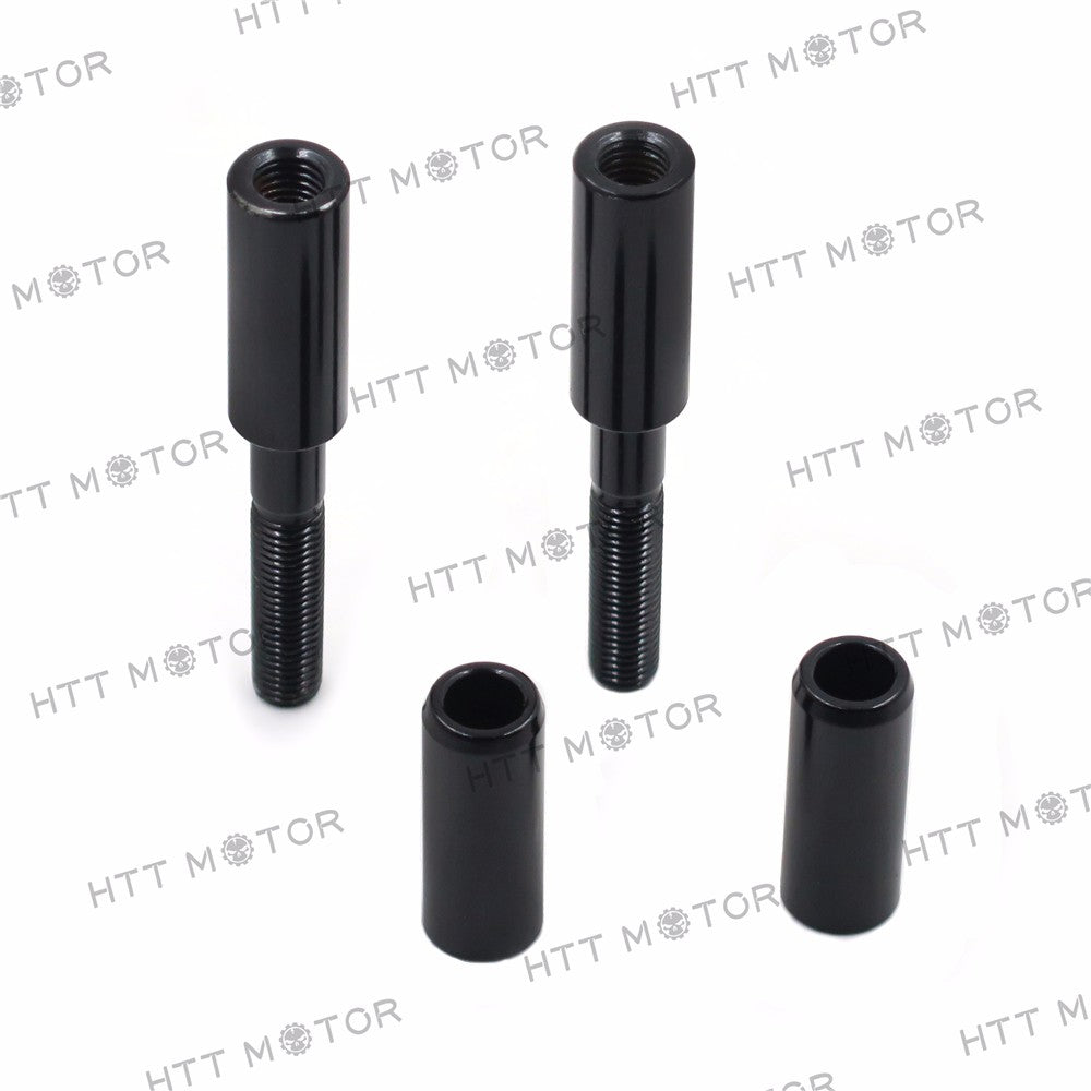 HTTMT- Black 2" Mirror Extensions Kit for Harley Softail Sportster Dyna Touring