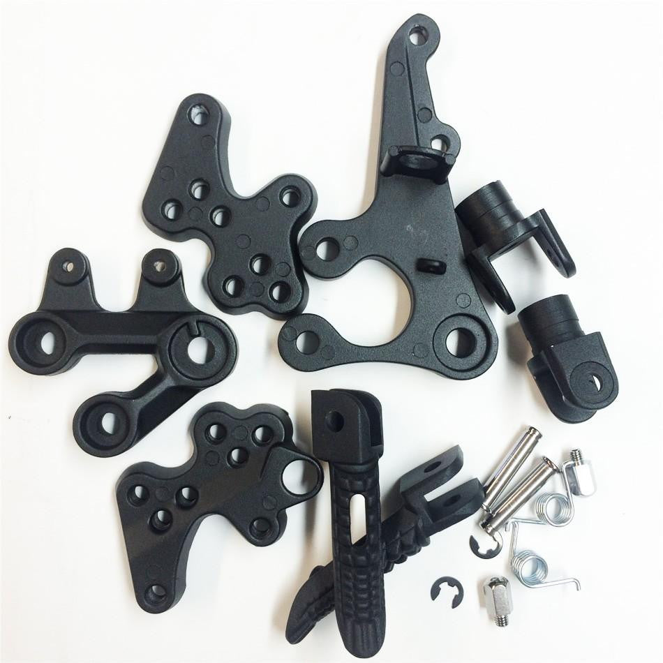 Black Front Rider Foot Pegs Bracket Fit For Suzuki Gsxr1000 2005 2006 2007 2008