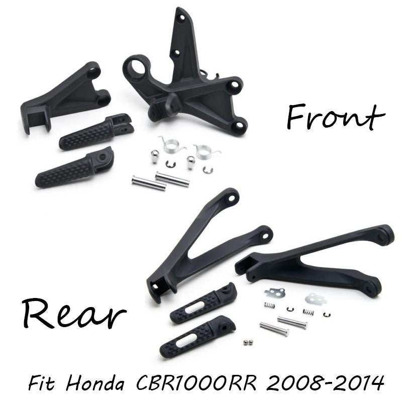 Black Front and rear Rider Foot Peg Brackets Fit For Honda Cbr1000Rr 2008-2011