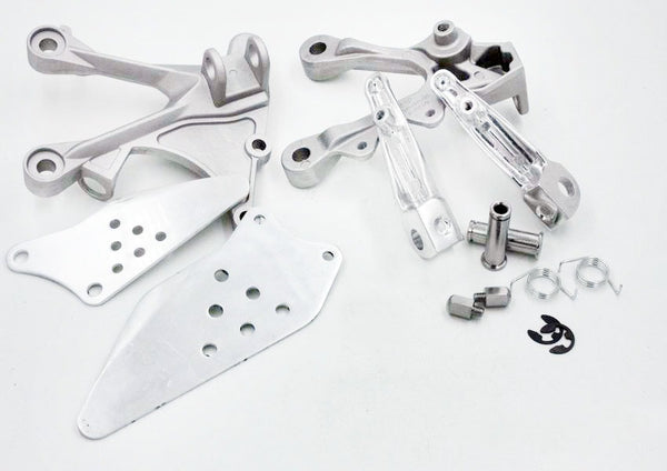 Silver Front Rider Foot Pegs Bracket Fit For Kawasaki Zx6R 2005 2006 2007 2008