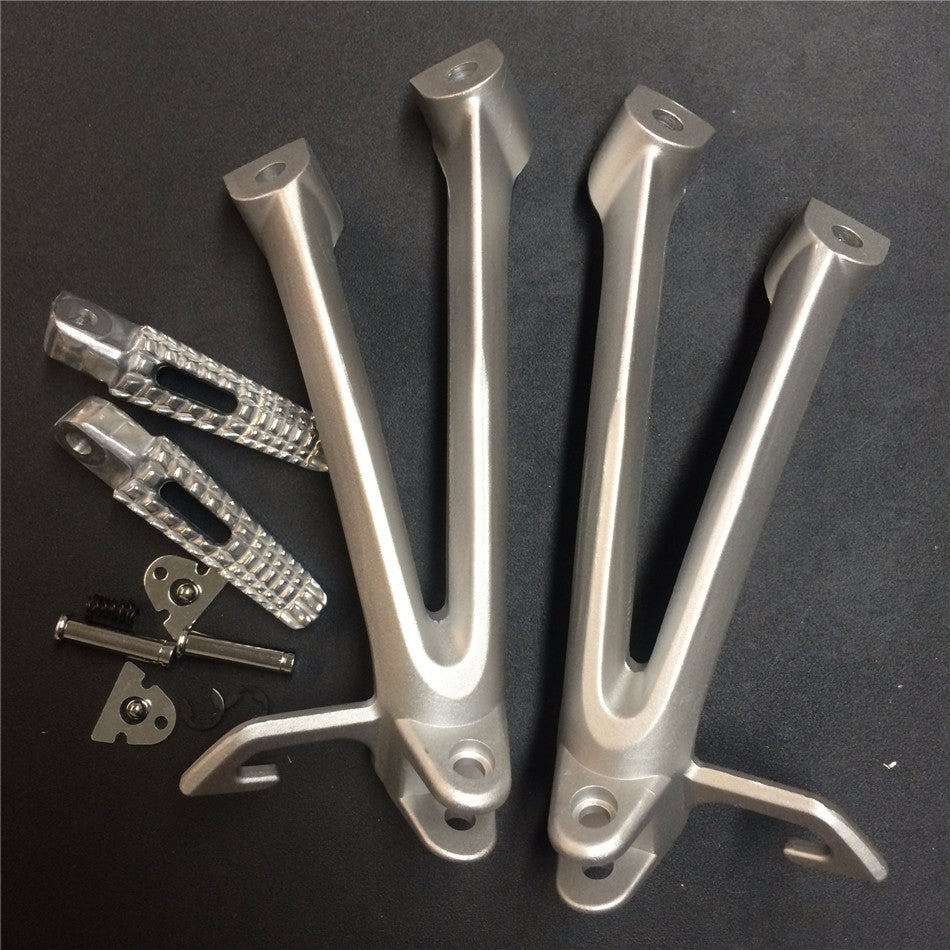 Silver Rear Passenger Foot Pegs Bracket Fit For Suzuki Gsxr600 Gsxr750 2006 2007
