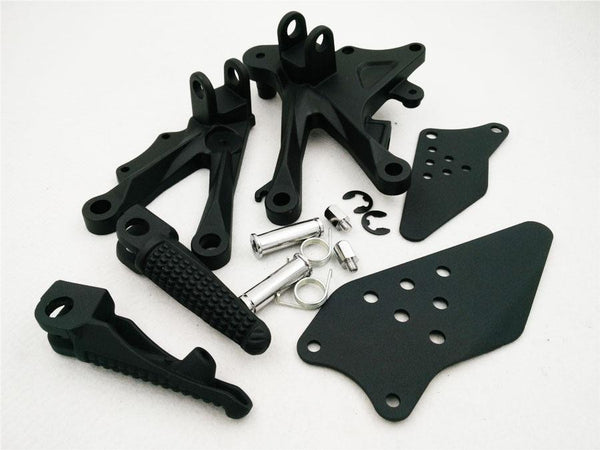 Front Rider Foot Rest Pegs Brackets For 2006 2007 2008 2009 2010 KAWASAKI ZX-10R  Black