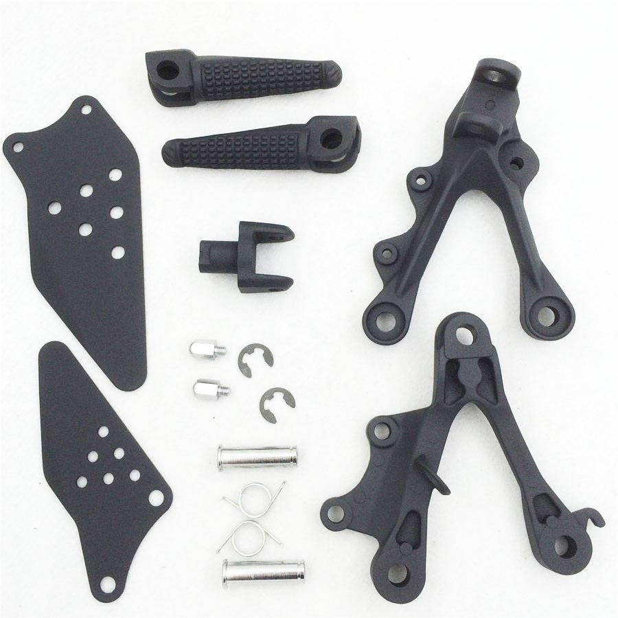 Front Rider Foot Rest Pegs Brackets For 2009-2011 Kawasaki ZX-6R Silver