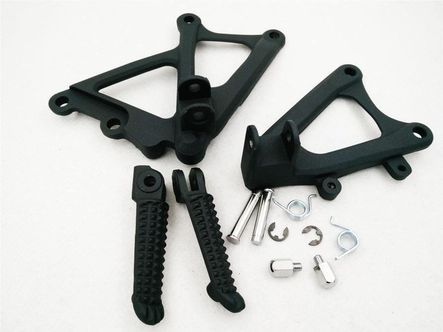 Front Rear Rider Foot Rest Pegs Brackets For 2009-2011 Yamaha R1 BLACK
