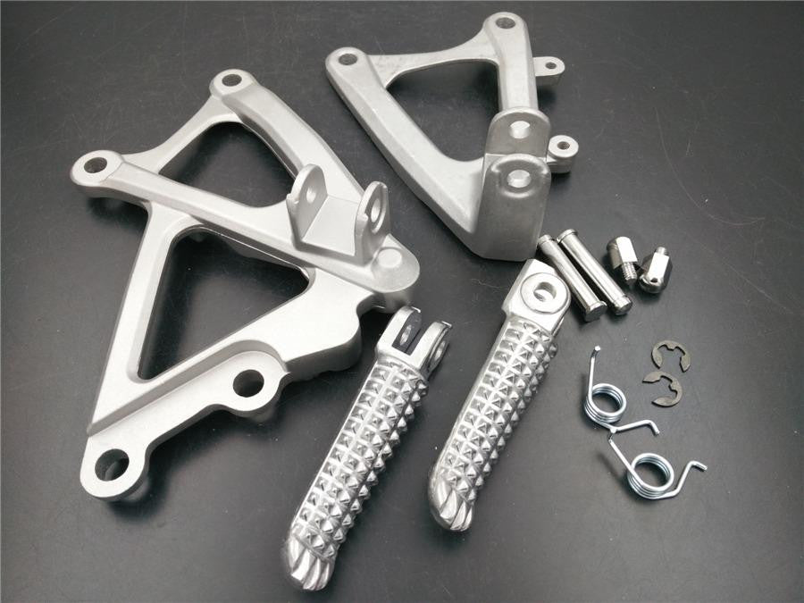 Front Rider Foot Rest Pegs Brackets For 2009-2011 Yamaha R1 Silver