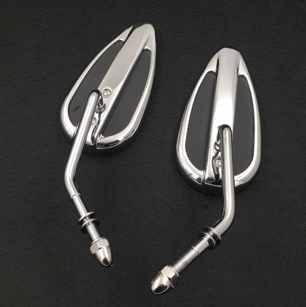HTT Motorcycle Chrome Aluminum Teardrop Mirror NO LOGO For Harley Sportster Low Glide Fxrs Fxrt Softail