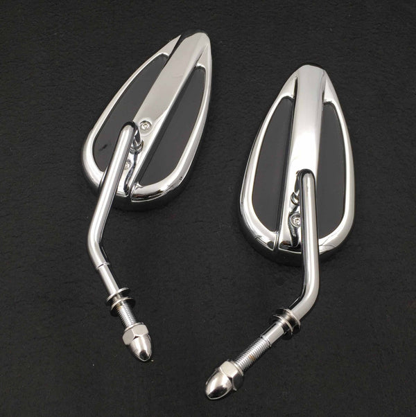 HTT Motorcycle Chrome Aluminum Teardrop Mirror NO LOGO For Harley Sportster Low Glide Fxrs Fxrt Softail