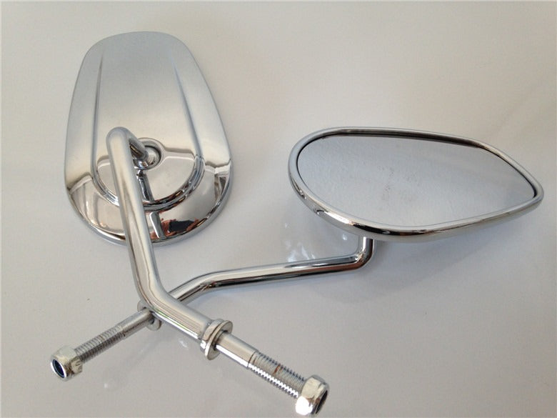 New Chrome Rearview Mirrors For Harley Davidson FLSTC FXDB DYNA
