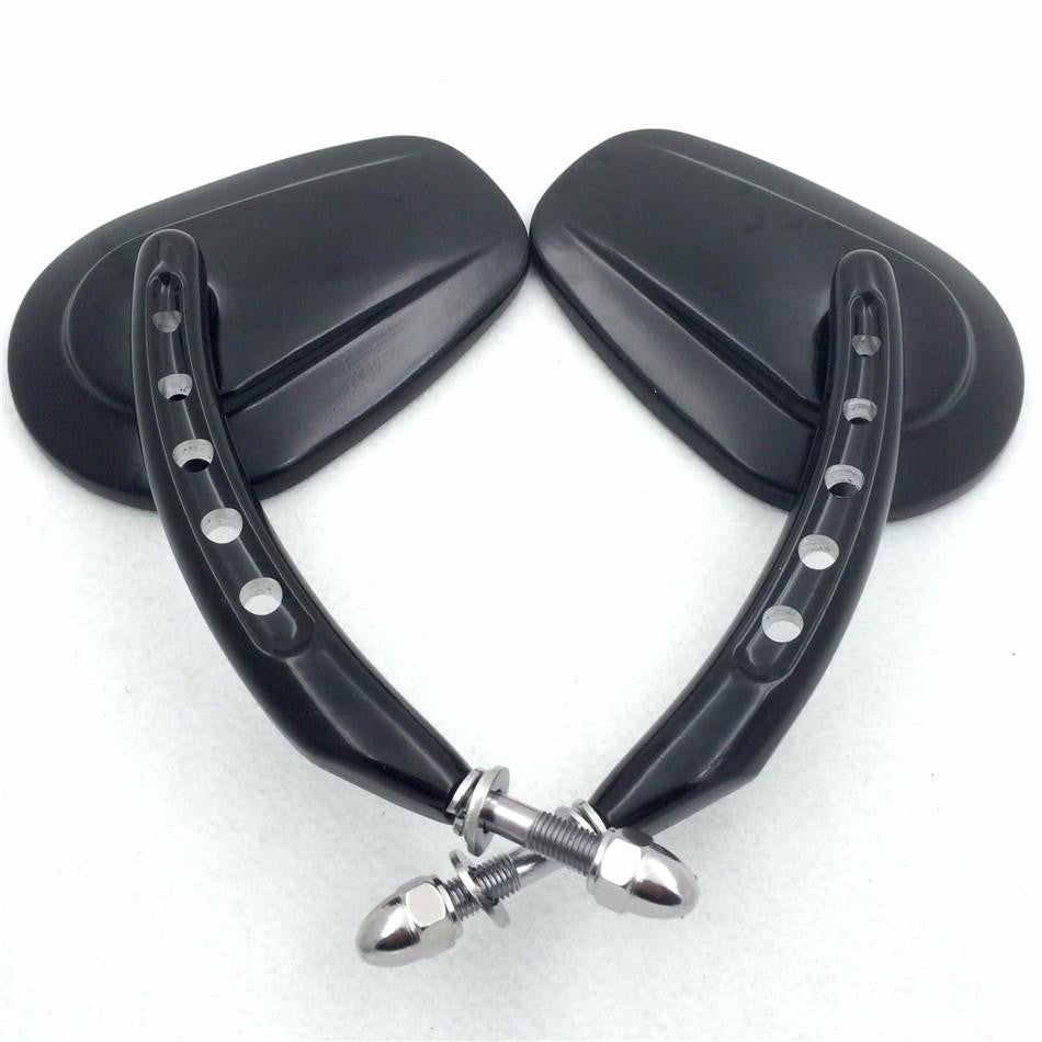 HTT Motorcycle Black Big Side Mirrors For 1982 and up universal to most Harley Dyna Super Glide Convertible FXDS CONV Black
