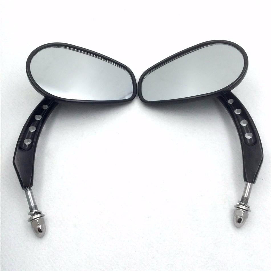 HTT Motorcycle Black Big Side Mirrors For 1982 and up most Harley Dyna Super Glide T Sport FXDXT Black