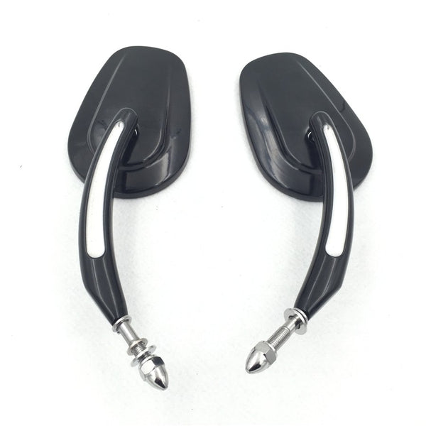 HTT Motorcycle Black Skull Side Mirrors For Harley Davidson All Models Softail Touring Street S Series Sporster Dyna CVO Trike (except 2014-later FLHTKSE FLHRSE6 FLHR FLHRC XL1200X)