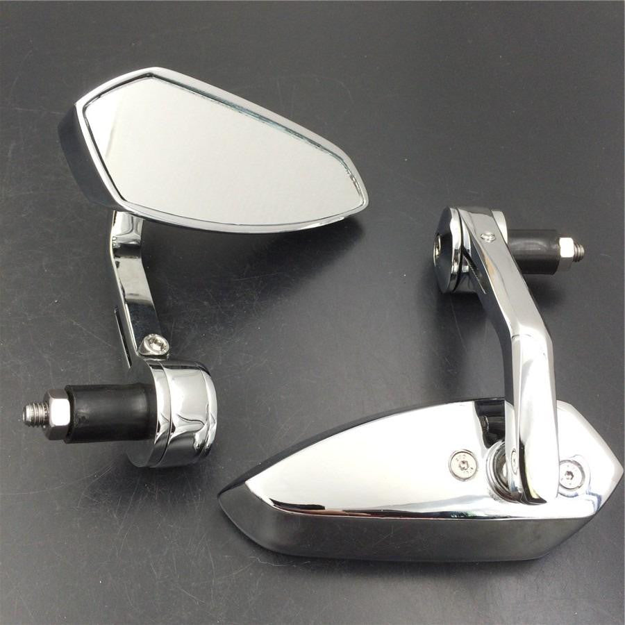 Chromed mirrors fit for  Honda/Suzuki/Kawasaki/Yamaha/Harley for any 7/8" or 1" diameter handle about any motorcycle electric car