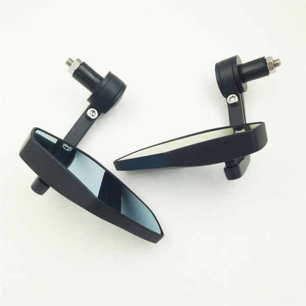 Polygon Shape Mirrors with light blue glasses Mirrors Black fit for Honda/Suzuki/Kawasaki/Yamaha/Harley any 7/8" or 1" diameter handles