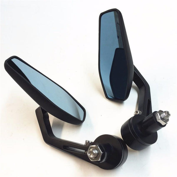 Fit For Honda Suzuki Kawasaki Yamaha Harley any 7/8" or 1" diameter handle Black Acrylic Mirrors