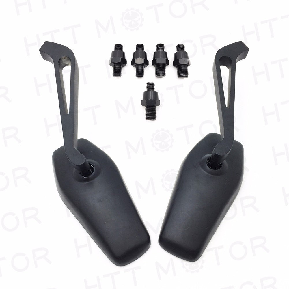 HTT- Motorcycle Rearview Mirrors Rear View Side Mirror 8mm 10mm black Universal