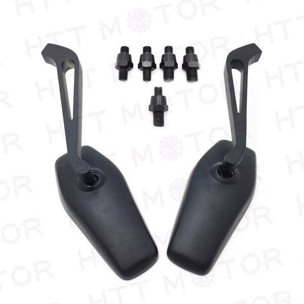 HTT- Motorcycle Rearview Mirrors Rear View Side Mirror 8mm 10mm black Universal