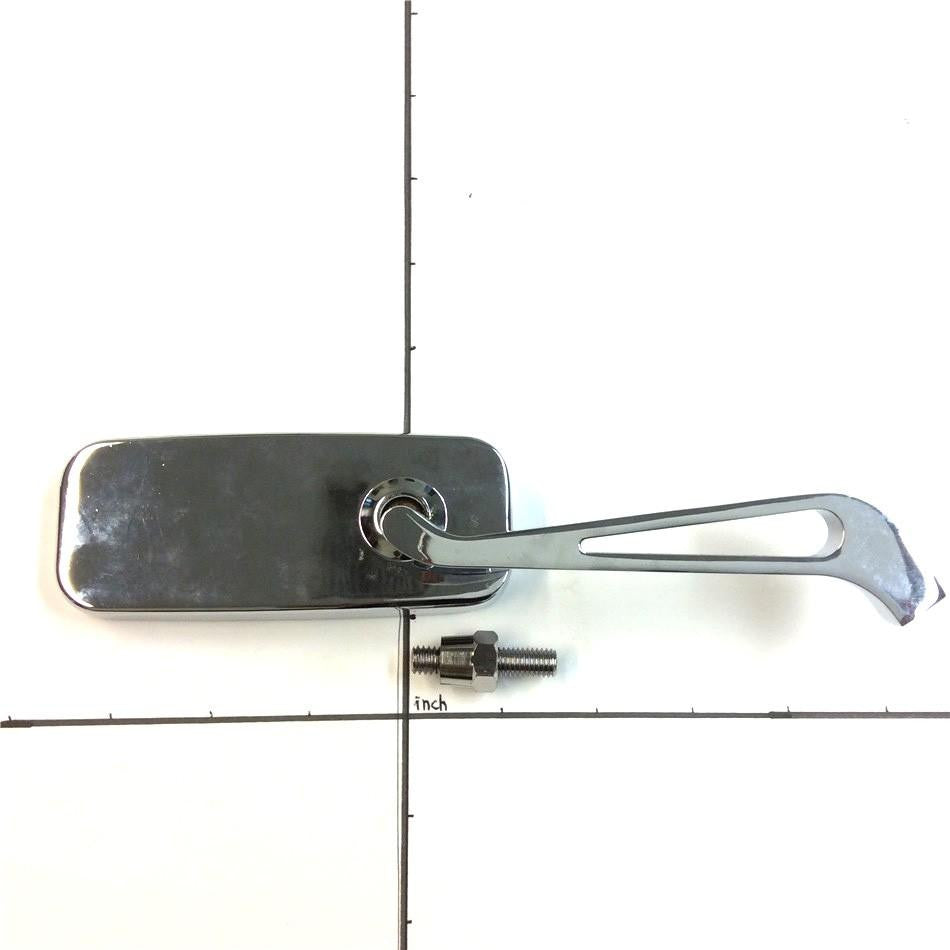 HTT Chrome Rectangle Shape Aluminum Mirrors Fit Most motorcycle Honda Suzuki Kawasaki Yamaha Harley handlebar mount and motorcycles with 8mm or 10mm clockwise