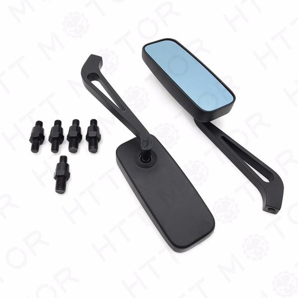 BLACK MOTORCYCLE REARVIEW MIRRORS FOR HONDA SUZUKI CHOPPER BOBBER CRUISER 8-10MM