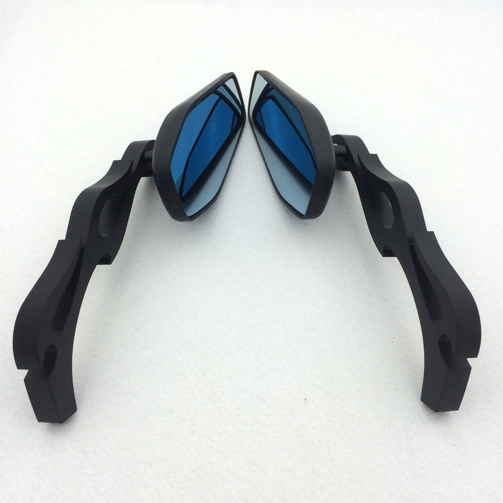 HTT Motorcycle Custom Black Mirrors Fire Flame Stem Fit all Yamaha Cruiser Bikes models including Royal Star Stratoliner Roadliner Road Star V-star Warrior V-Max Virago