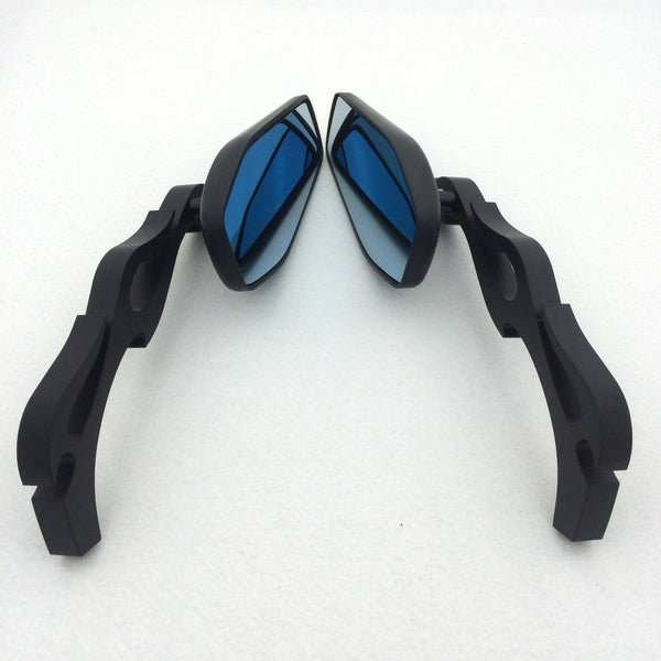 HTT Motorcycle Custom Black Mirrors Fire Flame Stem Fit all Yamaha Cruiser Bikes models including Royal Star Stratoliner Roadliner Road Star V-star Warrior V-Max Virago