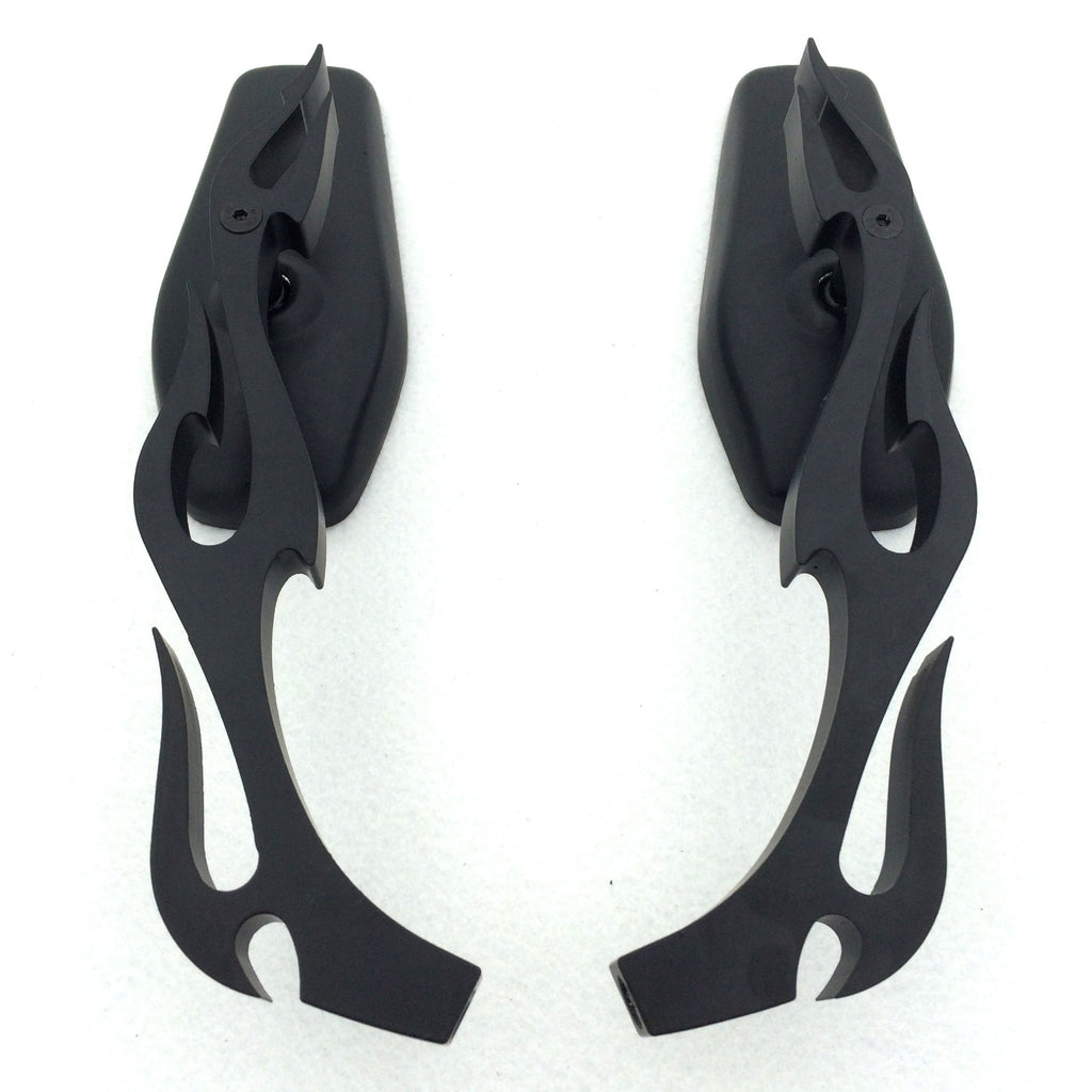 HTT Motorcycle Custom Black Running Mirrors Fire Flame Stem For Honda CBR 600 600RR 900RR 929RR954RR 1000RR Kawasaki Ninja Suzuki GSXR 600 750 1000 1100 Hayabusa Yamaha FZR600 YZF600R R6 R1