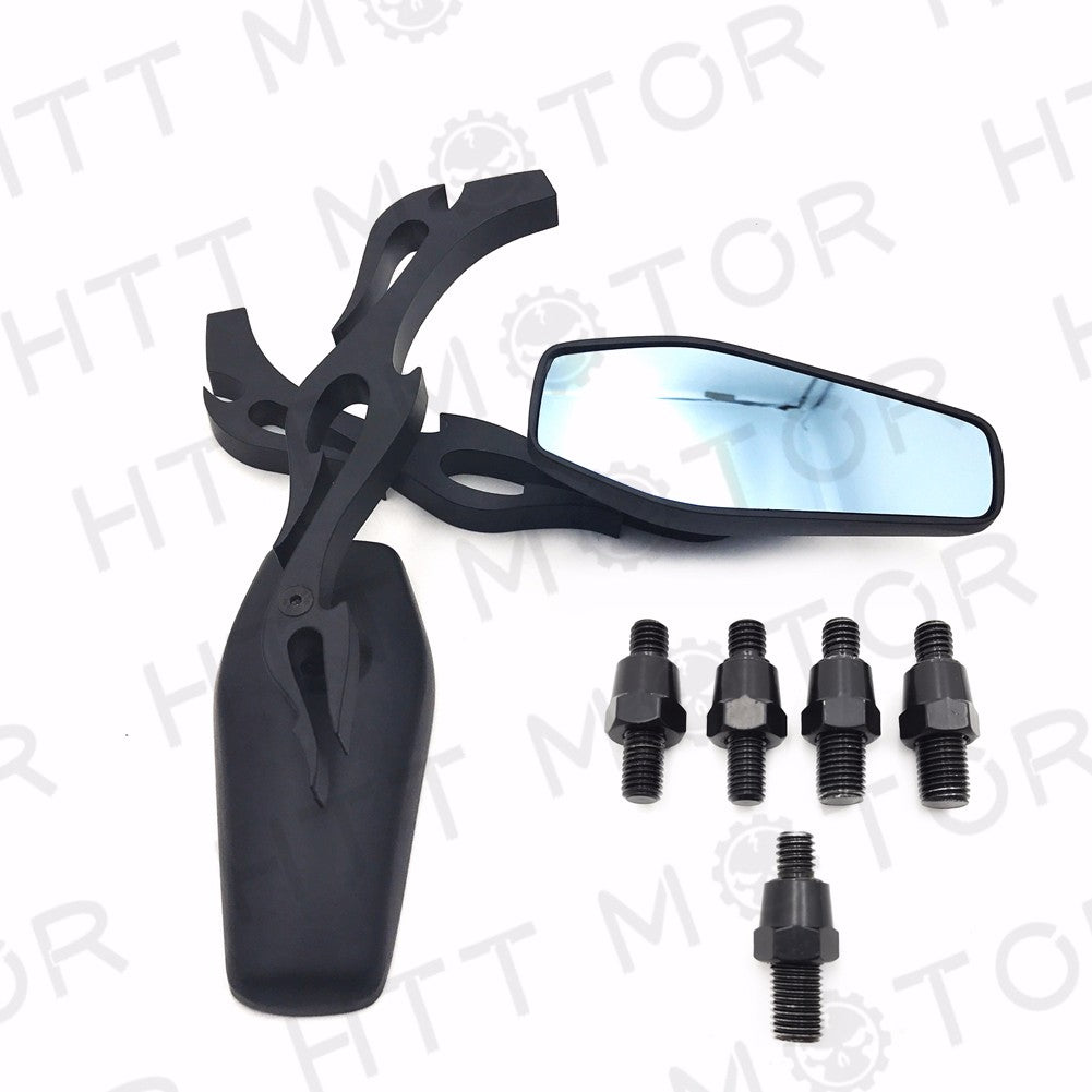 HTT- Universal Motorcycle Rearview Mirrors Rear View Side Mirror 8mm 10mm black