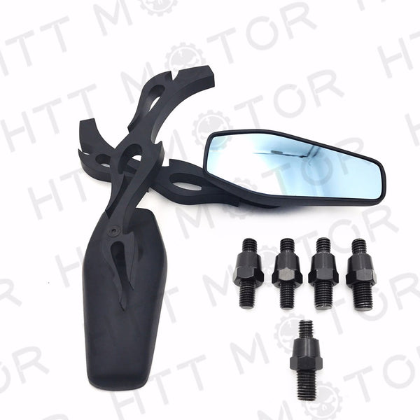 HTT- Universal Motorcycle Rearview Mirrors Rear View Side Mirror 8mm 10mm black