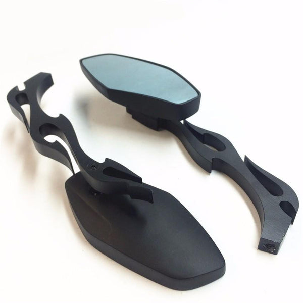 Black mirrors with Fire Flame Bar Fit Honda CBR600 600RR 900RR 929RR 954RR 1000RR RC51 Kawasaki Ninja 500 ZZR600 ZX6R/636/ZX6RR ZX750/ZX7/ZX7R ZX9/ZX9R