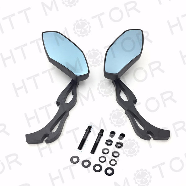 HTT- NEW Black Mirrors Universal Motorcycle Cruiser Touring for Harley Davidson