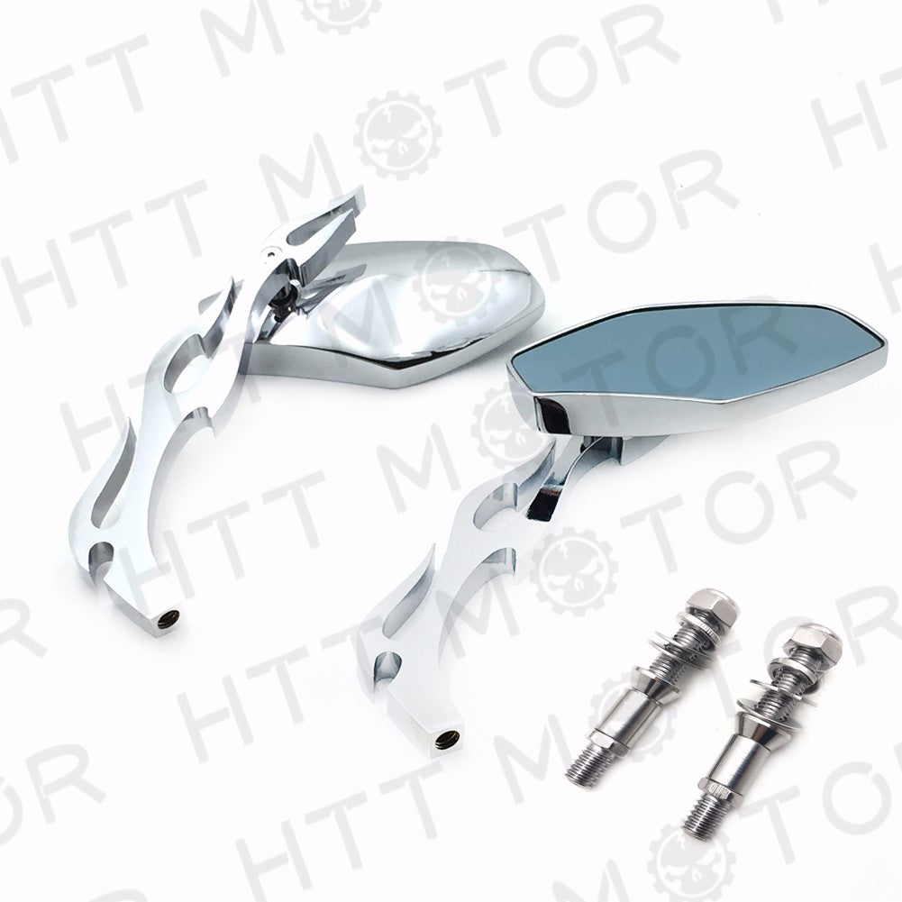 HTT- HROME REARVIEW MIRRORS FOR HARLEY DAVIDSON FLHT FLHR ROAD KING FLHTC CLASSIC