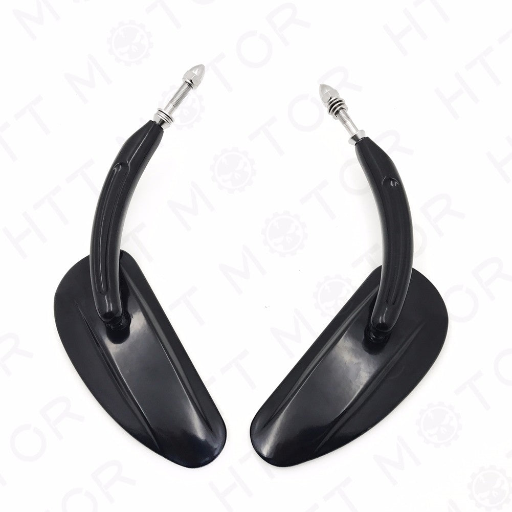 Pair Black Teardrop Racing Mirrors For Harley 1982-2017 Street Bob Fat Bob