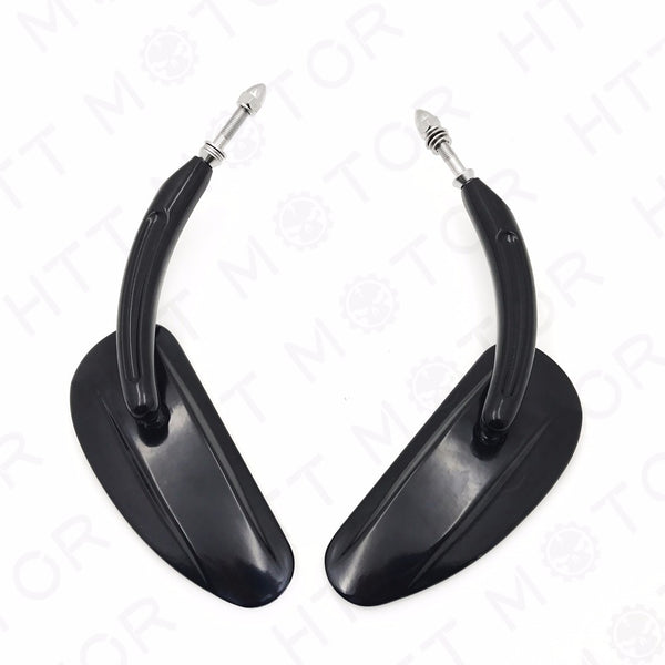 Pair Black Teardrop Racing Mirrors For Harley 1982-2017 Street Bob Fat Bob