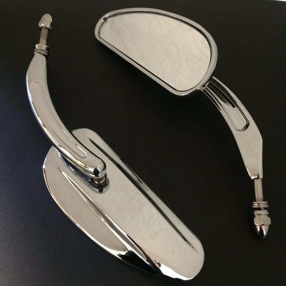 Banana Shape Motorcycle Chrome Mirrors Fits Harley ??????2-later models (except VRSCF, ??????4-later FLHTKSE and XL1200X mounted below the handlebars)