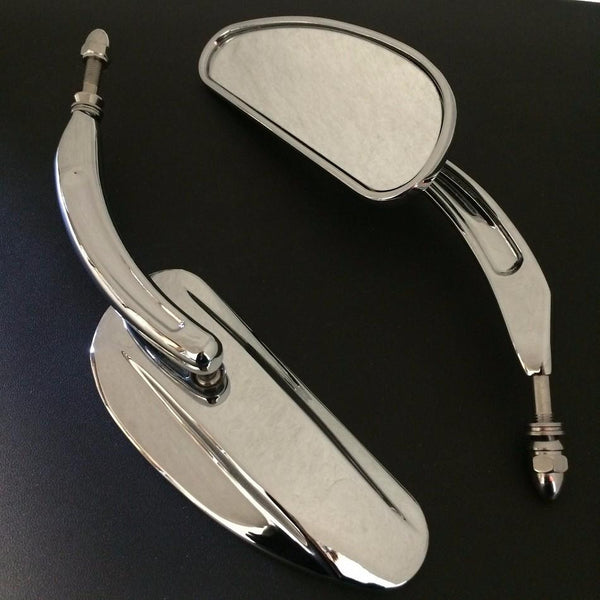Banana Shape Motorcycle Chrome Mirrors Fits Harley ??????2-later models (except VRSCF, ??????4-later FLHTKSE and XL1200X mounted below the handlebars)