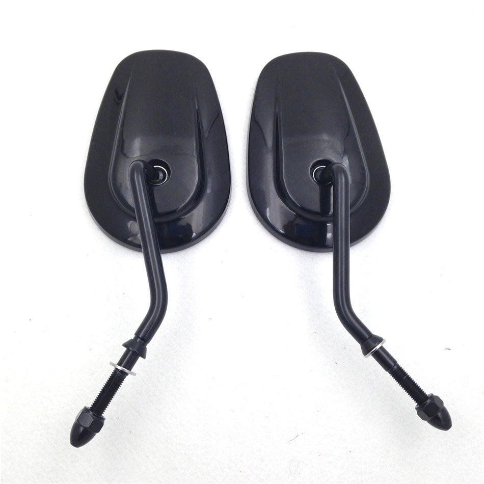 HTT Motorcycle Custom Black Big Size Mirrors For Fits 1982-Later Harley Davidson Models (excepte VRSCF,and XL1200X mounted below the handlebars)