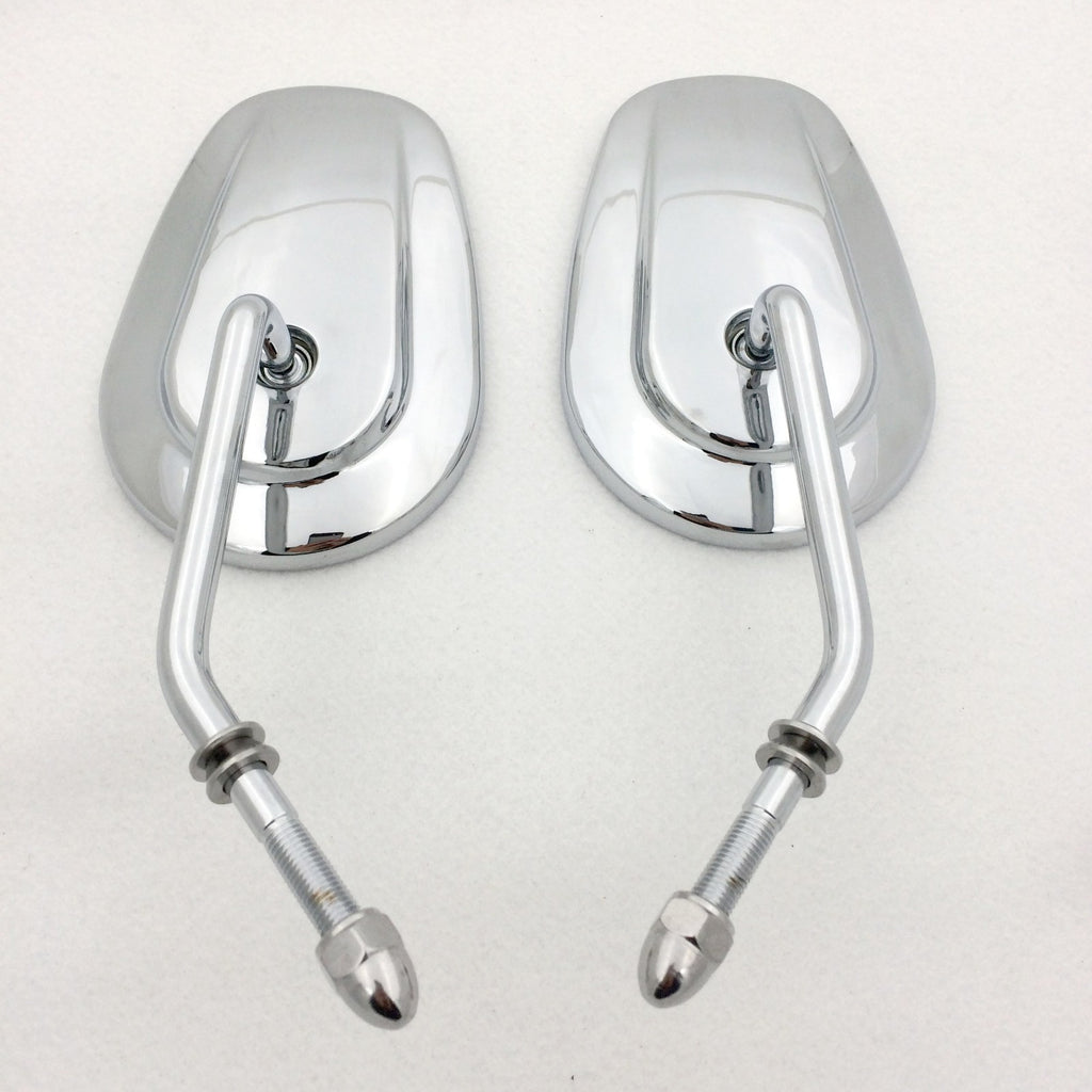 HTT Motorcycle Custom Chrome Big Size Mirrors For Fits 1982-Later Harley Davidson Models (excepte VRSCF,and XL1200X mounted below the handlebars)