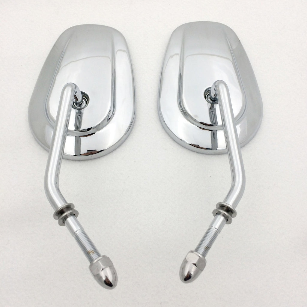 HTT Motorcycle Custom Chrome Big Size Mirrors For Fits 1982-Later Harley Davidson Models (excepte VRSCF,and XL1200X mounted below the handlebars)