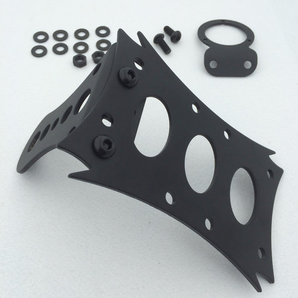 HTT Motorcycle Black Horizontal Side Mount 7 3/10" x 4 4/5" License Plate Bracket For Harley Bobber Chopper Custom Suzuki Kawasaki Yamaha Honda